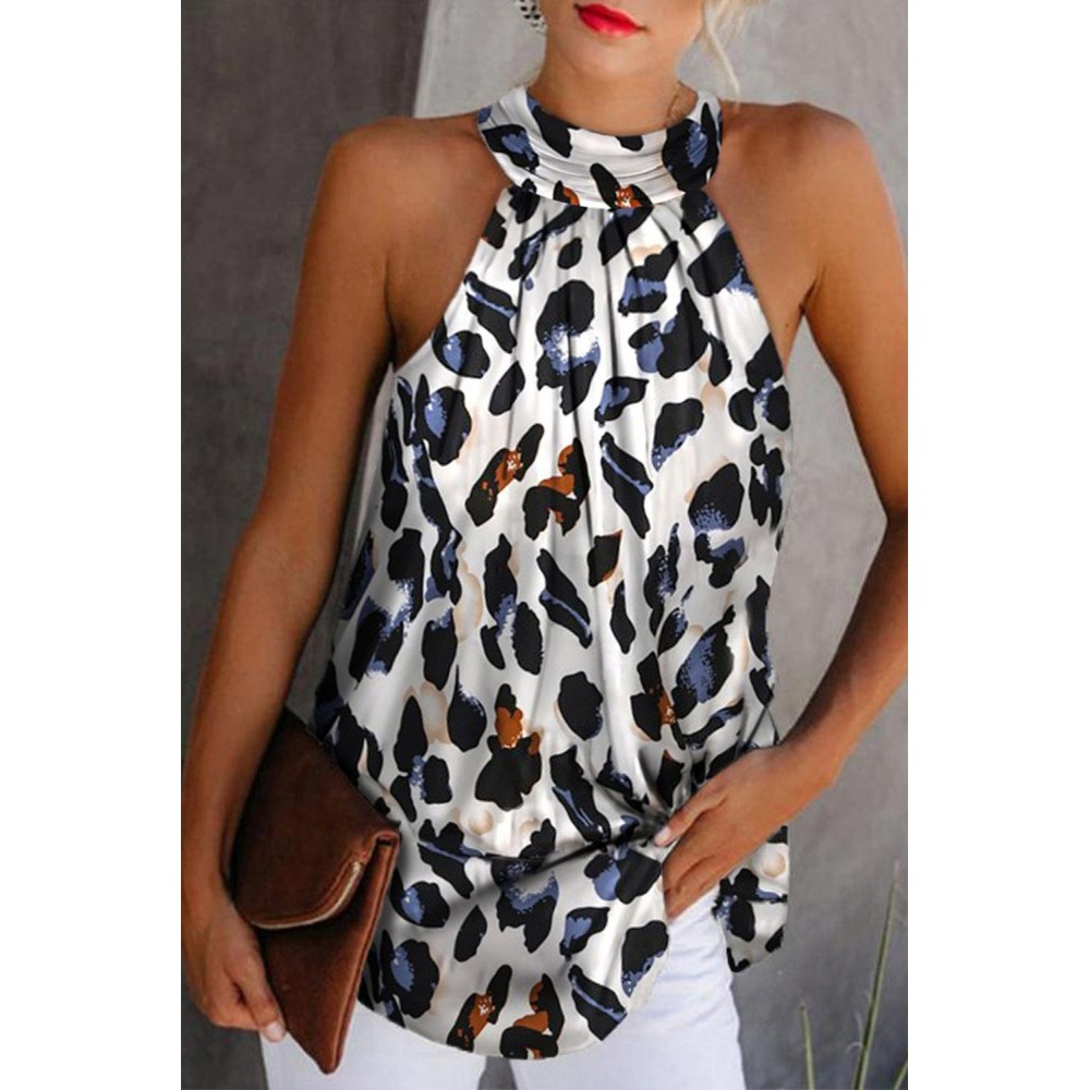 Animal Print Longline Flowy Tank Top