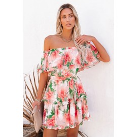 Off The Shoulder Ruffle Floral Dress