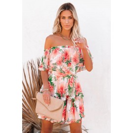 Off The Shoulder Ruffle Floral Dress