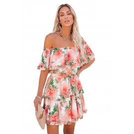 Off The Shoulder Ruffle Floral Dress