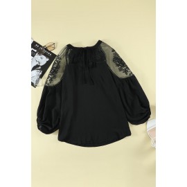 Black Formal Invitation Lace Blouse